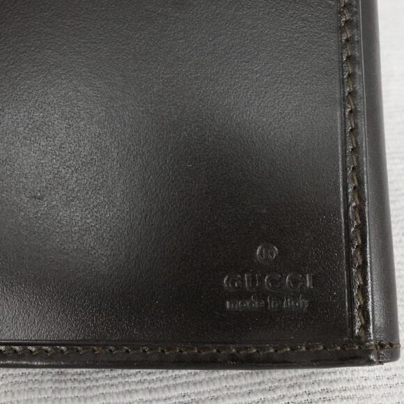 Gucci Wallet Clutch Womens Brown Canvas Leather Trim Lined Snap Pockets Dust Bag - Picture 3 of 14